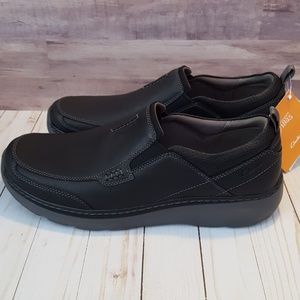 NEW Clarks Charton Mens Sz 14 Black Leather Casual